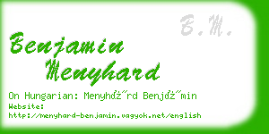 benjamin menyhard business card